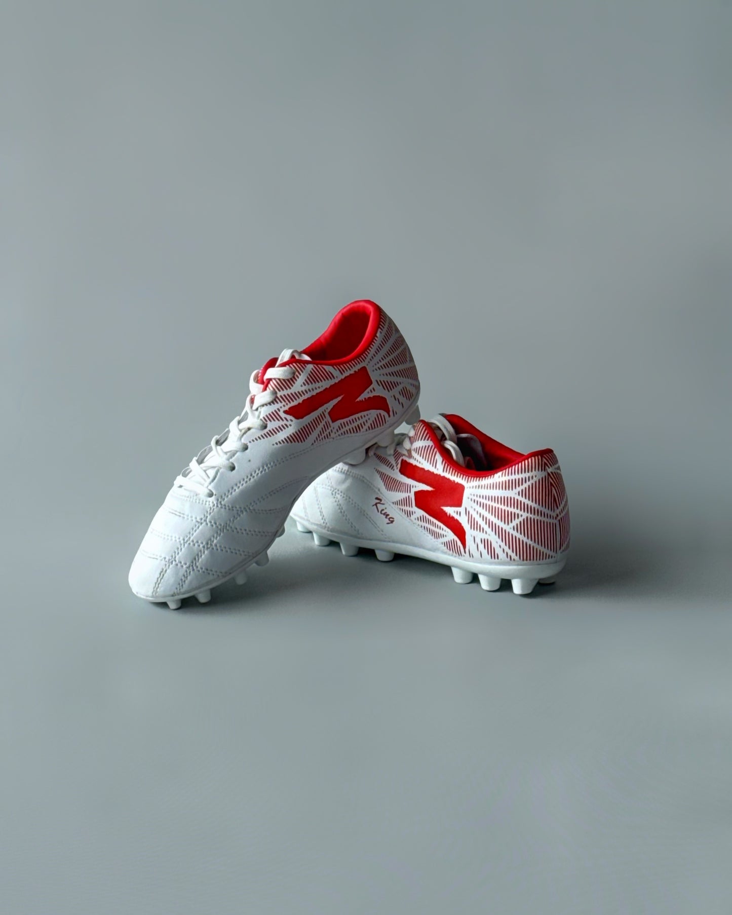 FELO KING FIRM GROUND FOOTBALL BOOTS WHITE/RED