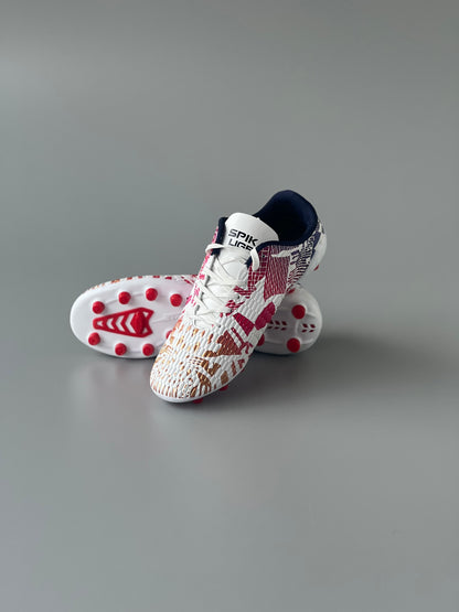 SPIKA LIGER FIRM GROUND FOOTBALL BOOTS WHITE/RED