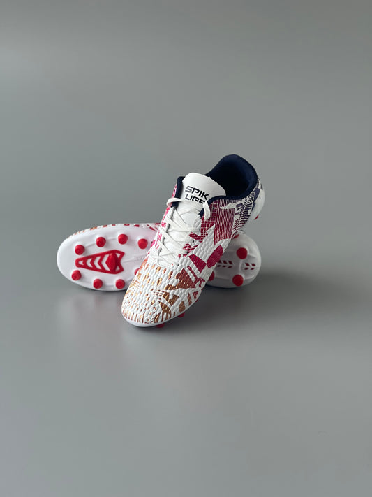 SPIKA LIGER FIRM GROUND FOOTBALL BOOTS WHITE/RED